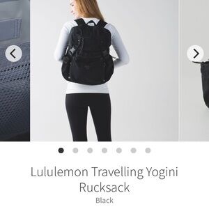 Rare find! Lululemon Travelling Yogini Rucksack yoga bag Black *no detach pouch